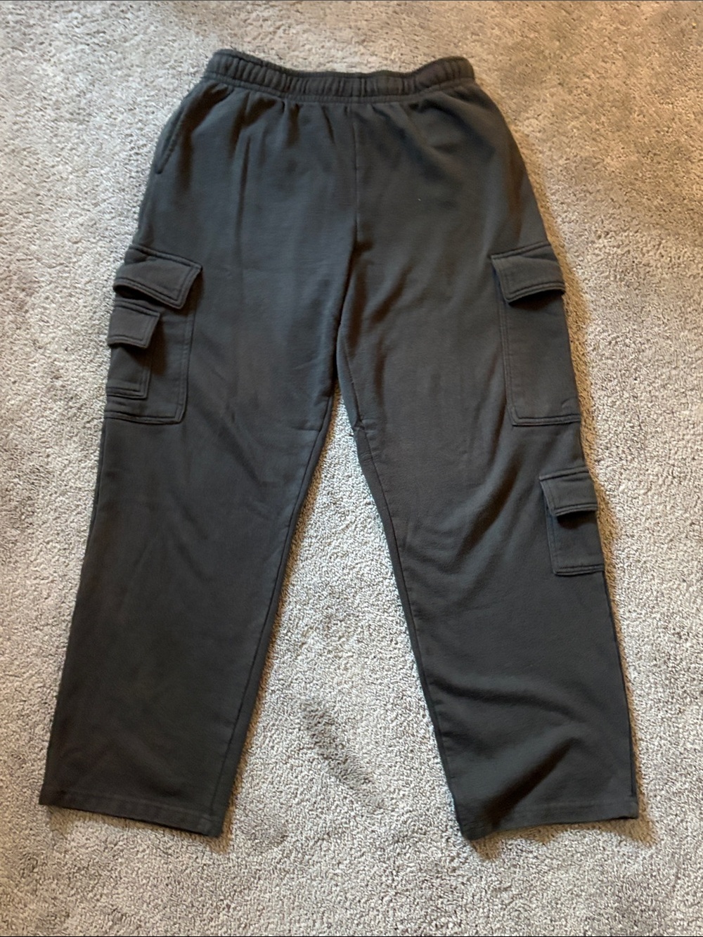 Garage Black Cargo Sweatpants with Flap Pockets